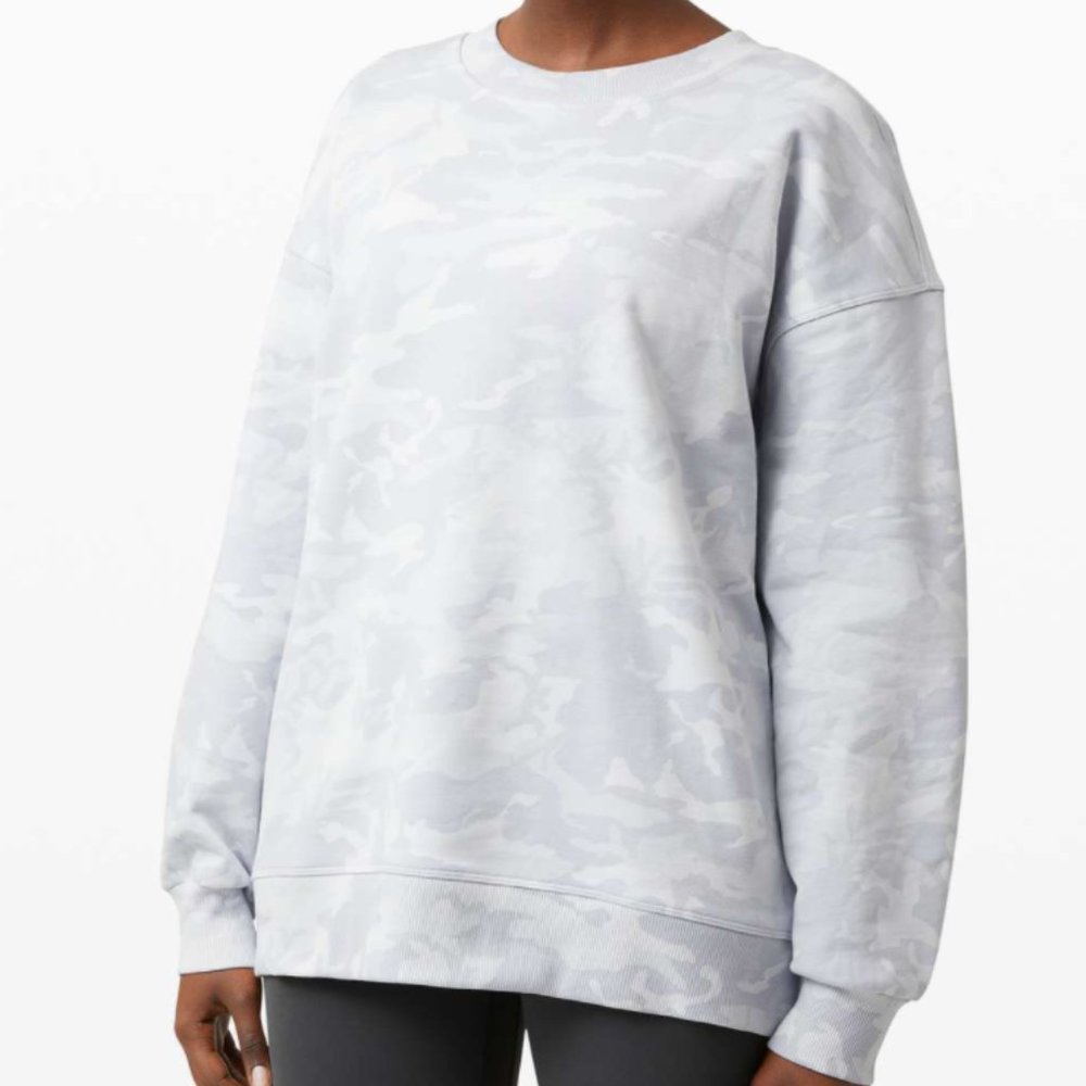 perfectly oversized crew white camo